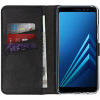 Selencia Echt Leren Bookcase Samsung Galaxy A8 (2018) - Zwart