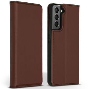 Accezz Premium Leather Slim Bookcase Samsung Galaxy S21 - Bruin