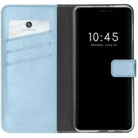 Selencia Echt Lederen Bookcase Apple iPhone 13 Mini - Lichtblauw