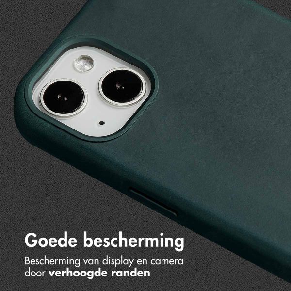 Accezz Vintage Leather Magsafe Backcover iPhone 13 - Smokey Green