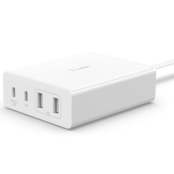 Belkin Boost↑Charge™ GaN Pro Adapter 4 poorts - USB -A (2x) en USB-C (2x) - 108W - Wit