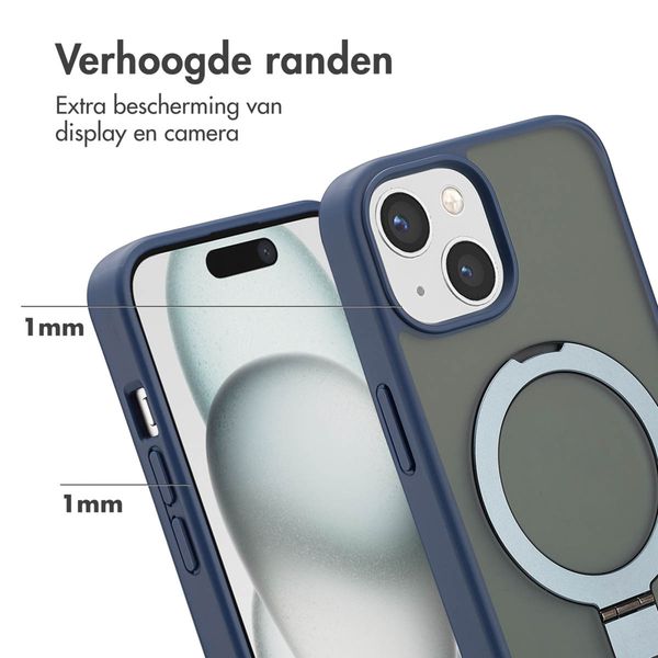 Accezz Ring Stand Backcover met MagSafe Apple iPhone 15 - Blauw