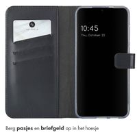 Selencia Echt Leren Bookcase Samsung Galaxy S25 Plus - Zwart