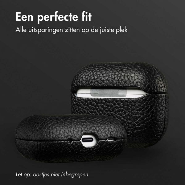 Accezz Echt Leren Case  Apple AirPods Pro 2 - Zwart