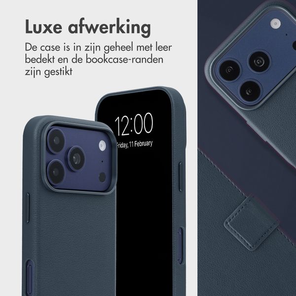 Accezz Leather Bookcase 2-in-1 met MagSafe Apple iPhone 18 Pro / 17 Pro - Nightfall Blue