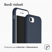Accezz Liquid Silicone Backcover Apple iPhone SE (2022 / 2020) / 8 / 7 - Donkerblauw