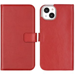 Selencia Echt Lederen Bookcase iPhone 14 Plus - Rood