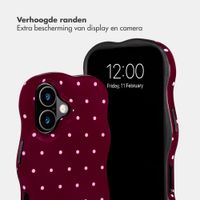 Selencia Vivid Wavy Backcover met MagSafe Apple iPhone 16 - Happy Dots Burgundy