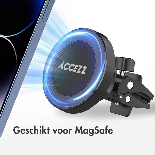 Accezz Telefoonhouder auto met Magsafe - Draadloze oplader - Ventilatierooster - Zwart