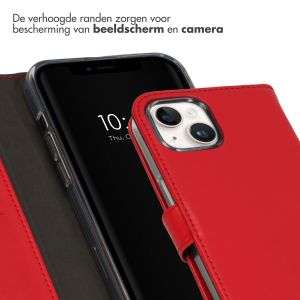 Selencia Echt Lederen Bookcase iPhone 15 - Rood