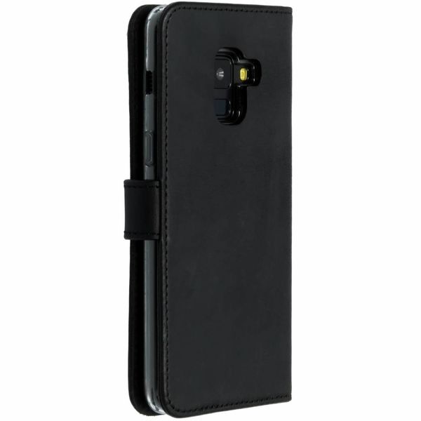 Selencia Echt Leren Bookcase Samsung Galaxy A8 (2018) - Zwart