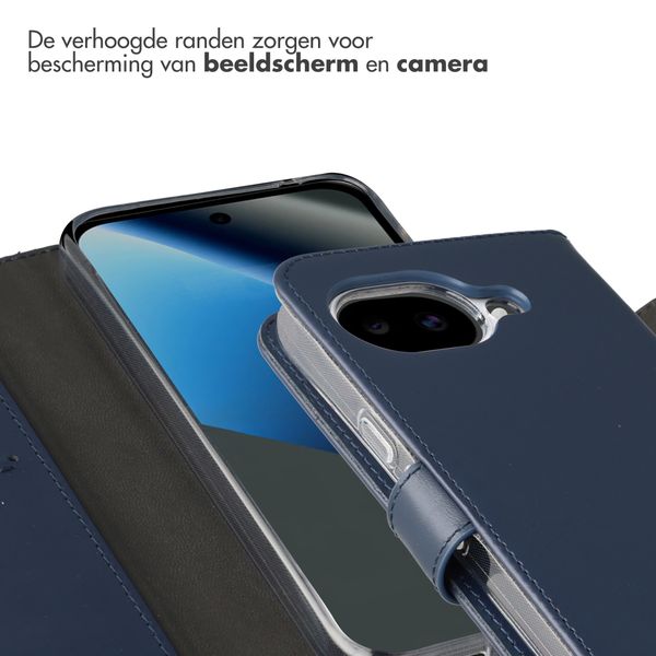Selencia Echt Leren Bookcase Google Pixel 10a - Donkerblauw