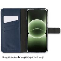 Selencia Echt Leren Bookcase OnePlus 15R - Donkerblauw