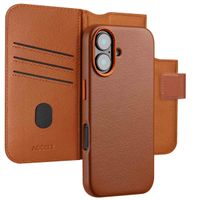 Accezz Leather Bookcase 2-in-1 met MagSafe iPhone 16 - Sienna Brown