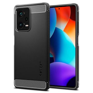 Spigen Rugged Armor Backcover Xiaomi Redmi Note 12 Pro - Zwart