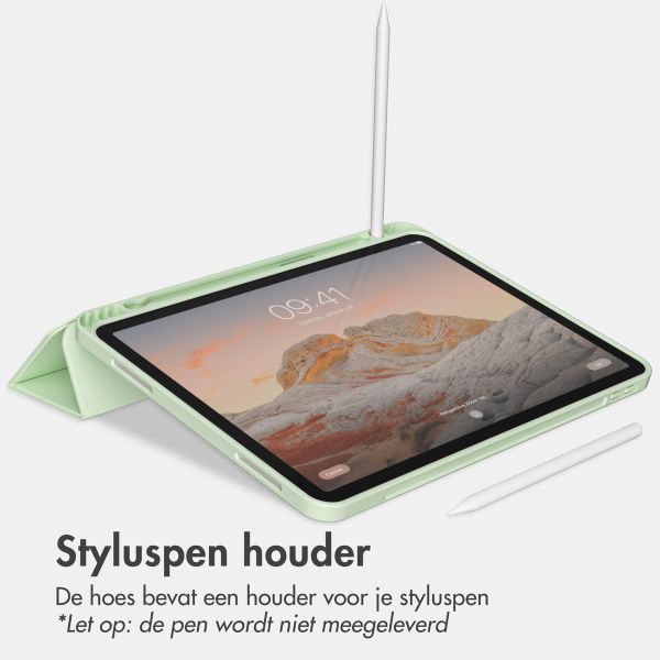 Accezz Smart Silicone Bookcase iPad Air 11 inch (2024) M2 / Air 5 (2022) / Air 4 (2020) - Lichtgroen