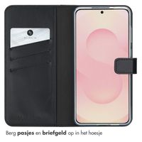 Selencia Echt Lederen Bookcase Samsung Galaxy S25 Edge - Zwart
