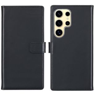 Selencia Echt Leren Bookcase Samsung Galaxy S25 Ultra - Zwart