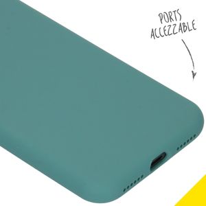 Accezz Liquid Silicone Backcover iPhone Xs / X - Donkergroen