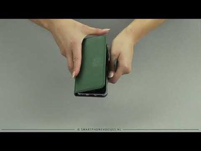 Selencia Echt Lederen Bookcase Huawei P20 Lite - Groen