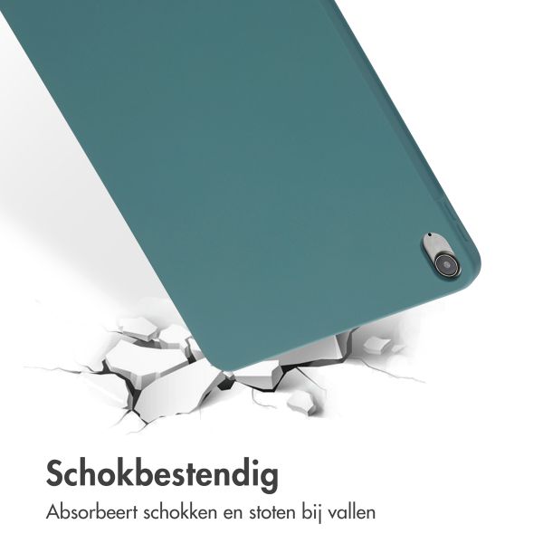 Accezz Liquid Silicone Backcover met penhouder iPad Air 11 inch (2025) M3 / (2024) M2 / Air 5 (2022) / Air 4 (2020) - Donkergroen