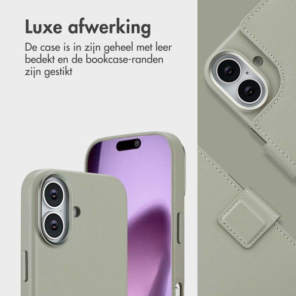 Accezz Leather Bookcase 2-in-1 met MagSafe Apple iPhone 17 - Lichtgrijs