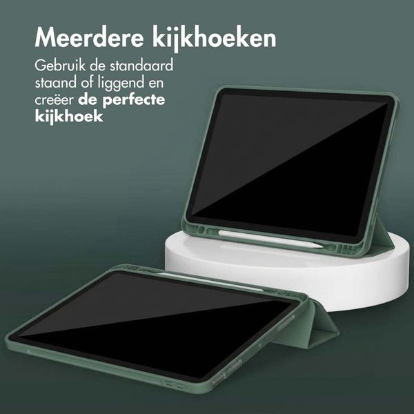 Accezz Smart Silicone Bookcase Apple iPad Air 11 inch (2026) M4 / (2025) M3 / (2024) M2 / Air 5 (2022) / Air 4 (2020) - Donkergroen