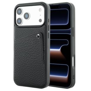 Selencia Riva Backcover met Pashouder Apple iPhone 17 Pro - Zwart
