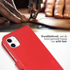 Selencia Echt Lederen Bookcase iPhone 11 - Rood