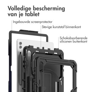 Accezz Rugged Backcover met schouderstrap Samsung Galaxy Tab S10 Ultra / Tab S9 Ultra 14.6 inch - Zwart