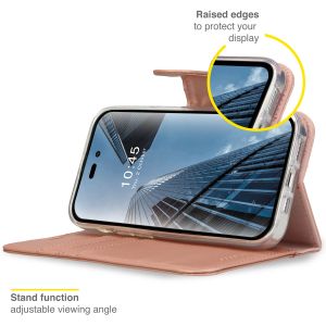 Accezz Wallet Softcase Bookcase iPhone 14 Pro - Rosé Goud