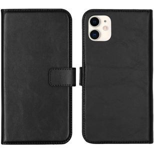 Selencia Echt Lederen Bookcase Apple iPhone 11 - Zwart