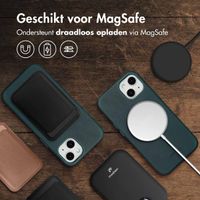 Accezz Vintage Leather Magsafe Backcover iPhone 13 - Smokey Green