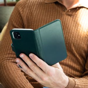 Selencia Echt Lederen Bookcase Samsung Galaxy S9 - Groen