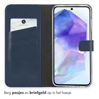 Selencia Echt Lederen Bookcase Samsung Galaxy A26 - Blauw