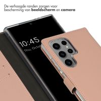 Selencia Echt Leren Bookcase Samsung Galaxy S24 Ultra - Dusty Pink