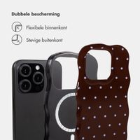 Selencia Vivid Wavy Backcover met MagSafe Apple iPhone 15 Pro - Happy Dots Chocolate