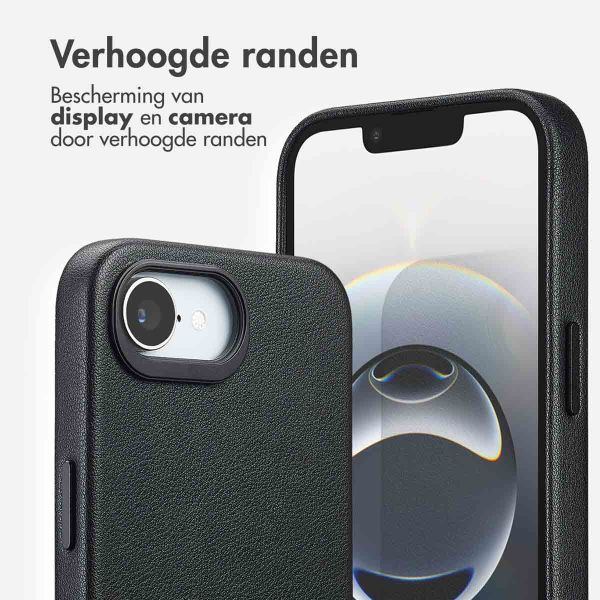 Accezz Echt leren hoesje + MagSafe Wallet Apple iPhone 17e / 16e - Onyx Black