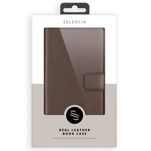 Selencia Echt Leren Bookcase Apple iPhone 12 Mini - Bruin