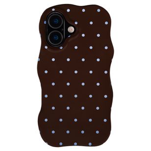 Selencia Vivid Wavy Backcover met MagSafe Apple iPhone 17 - Happy Dots Chocolate