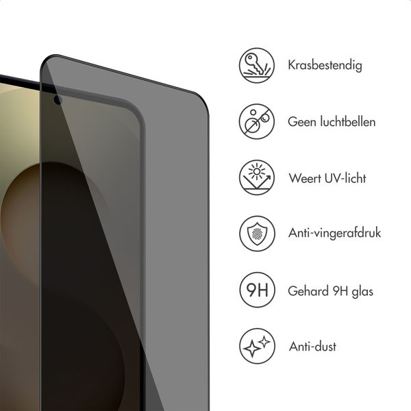 Accezz Gehard Glas Privacy Screenprotector + Applicator Samsung Galaxy S25 Ultra