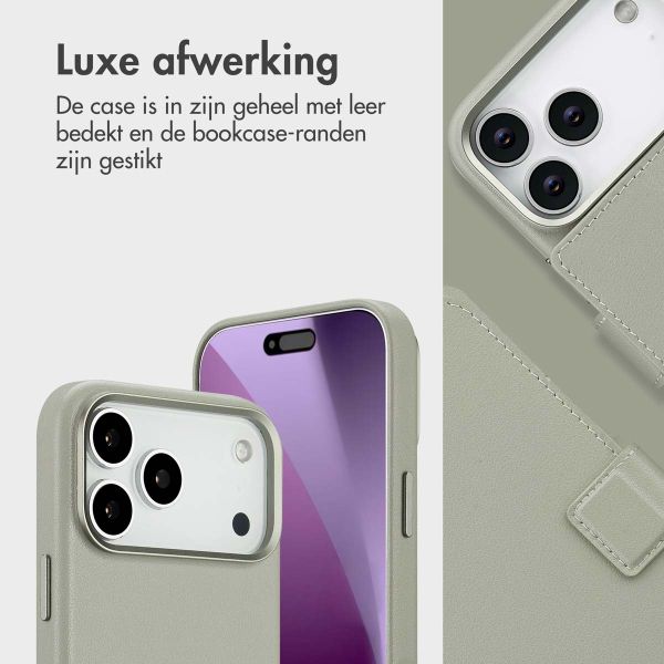 Accezz Leather Bookcase 2-in-1 met MagSafe Apple iPhone 17 Pro Max - Lichtgrijs
