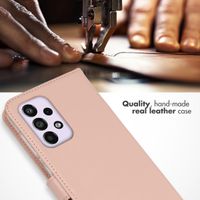 Selencia Echt Leren Bookcase Samsung Galaxy A33 - Dusty Pink