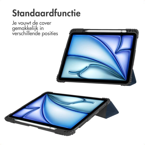 Accezz Rugged Trifold Bookcase Apple iPad Air 11 inch (2025) M3 / (2024) M2 / Air 5 (2022) / Air 4 (2020) - Donkerblauw