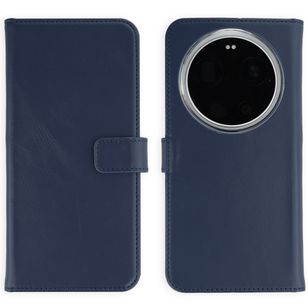Selencia Echt Leren Bookcase Xiaomi 17 Ultra - Donkerblauw