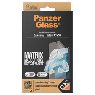 PanzerGlass Matrix Recycled Ultra-Wide Fit Anti-Bacterial Screenprotector incl. applicator Samsung Galaxy A35