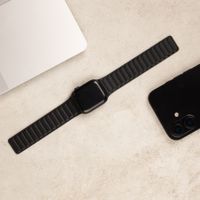 Accezz Magnetisch echt lederen bandje Apple Watch | 44/45/46/49 mm - Zwart