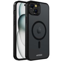 Accezz Rugged Frosted MagSafe Backcover iPhone 15 Plus - Zwart