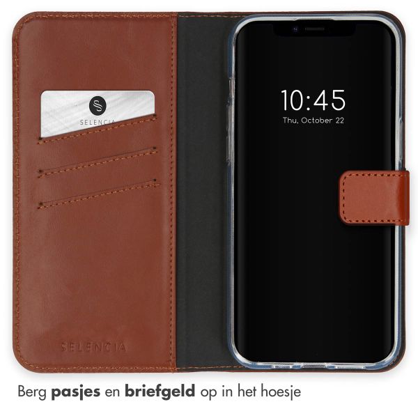 Selencia Echt Leren Bookcase Apple iPhone 15 Plus - Lichtbruin
