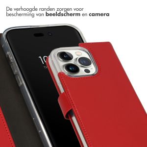 Selencia Echt Lederen Bookcase iPhone 14 Pro - Rood